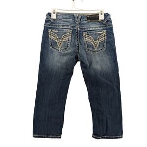 Vigoss The Chelsea Capri Jeans 1 Blue W29 L19 Thick Stitching Straight Leg Denim